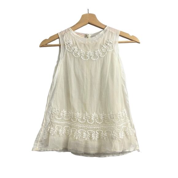 I Pinco Pallino Imelde & Stefano Cavalleri Girls 8 Cream Beaded Shift Mini Dress - Picture 1 of 12